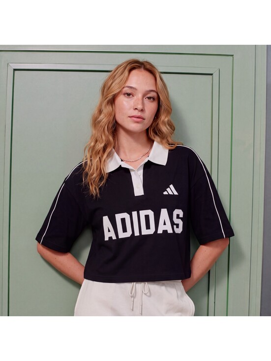 adidas Tops - Adidas U Polo Tee Womens S Black White Collegiate Blokecore KW8117